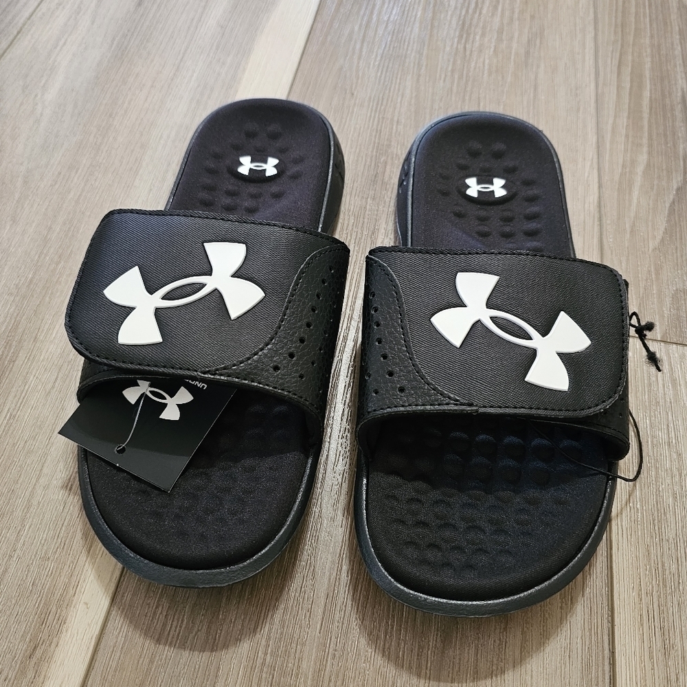 Brand New Under Armour Big Kids Ignate Slide On Sandals